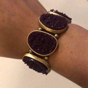 Purple and gold jeweled bracelet